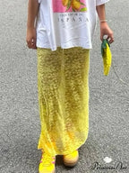 Patchwork Transparent Maxi Skirt