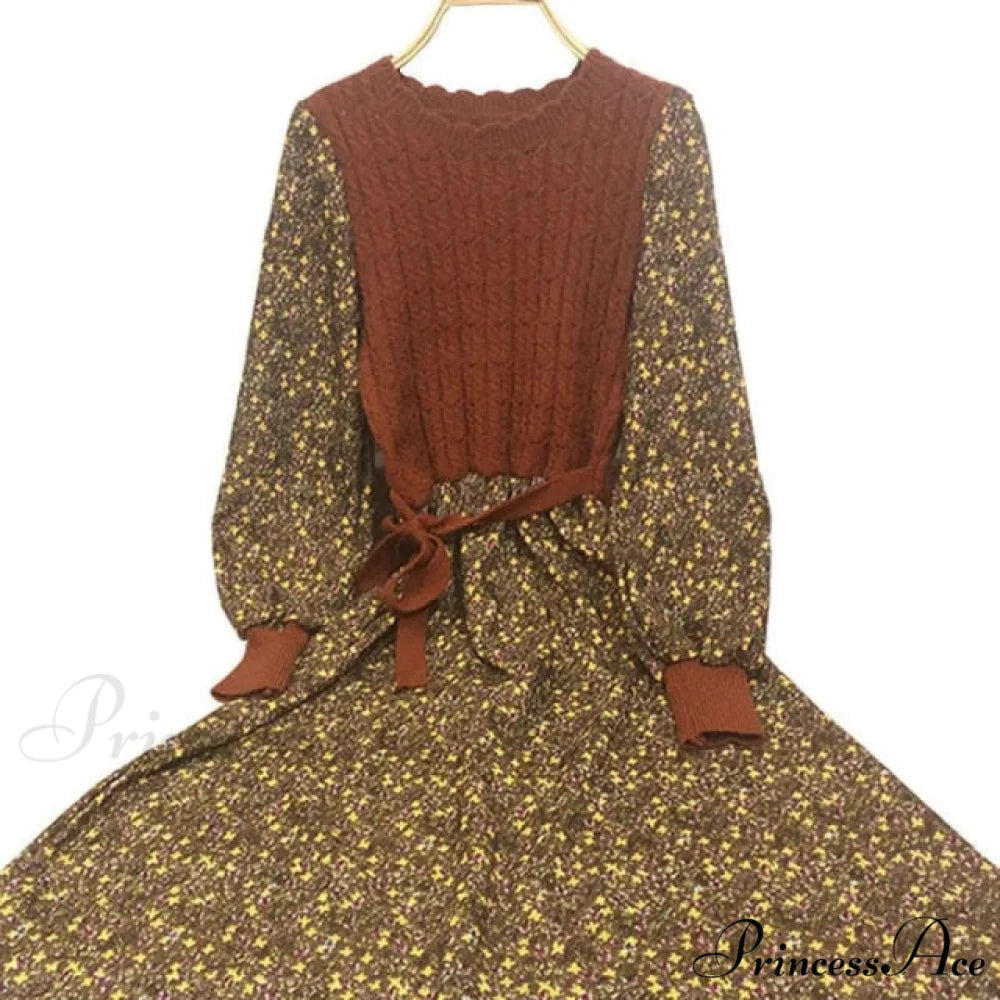 Patchwork Vestidos Sweet Korean Long Dress