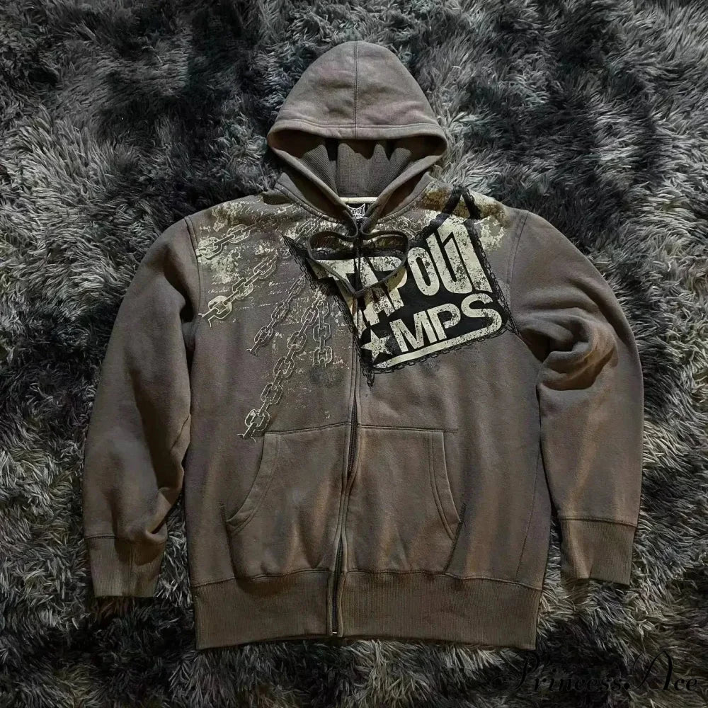 Patchwork Zipper Hoodie