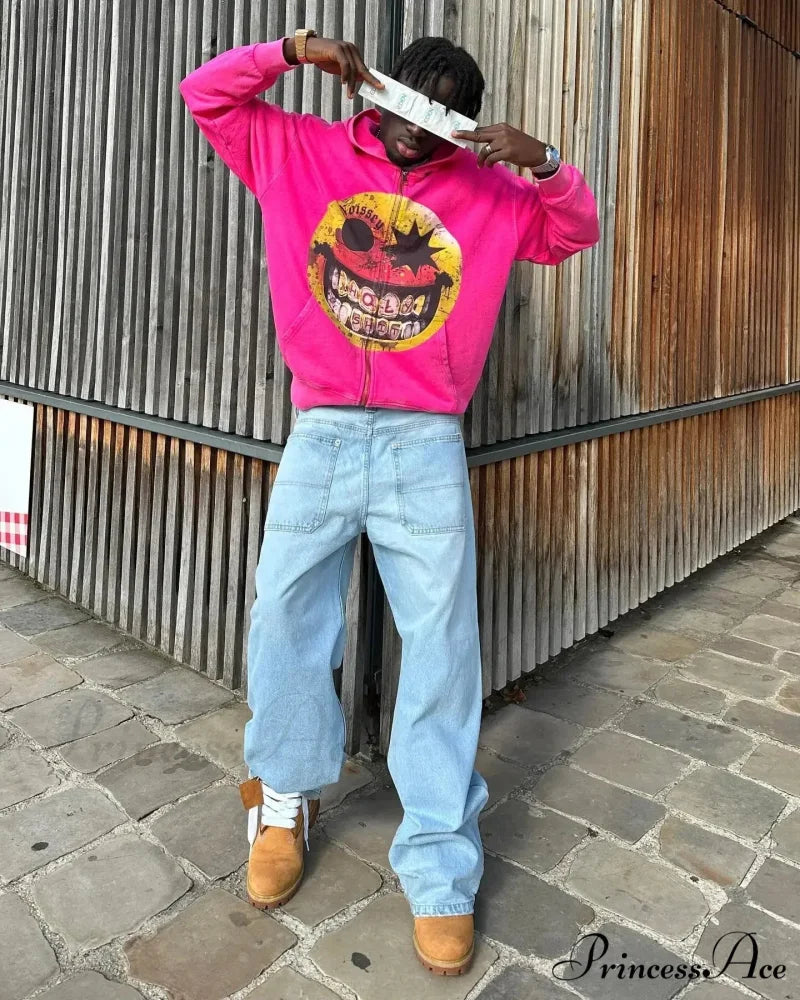 Pattern Zipper Hoodie