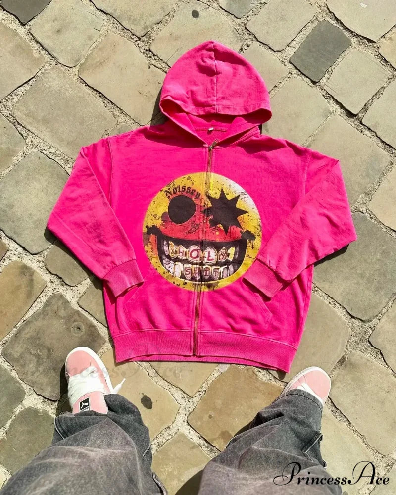 Pattern Zipper Hoodie