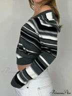 Patterned Baggy Round Neck Long Sleeve Knitted Pullover Jumper