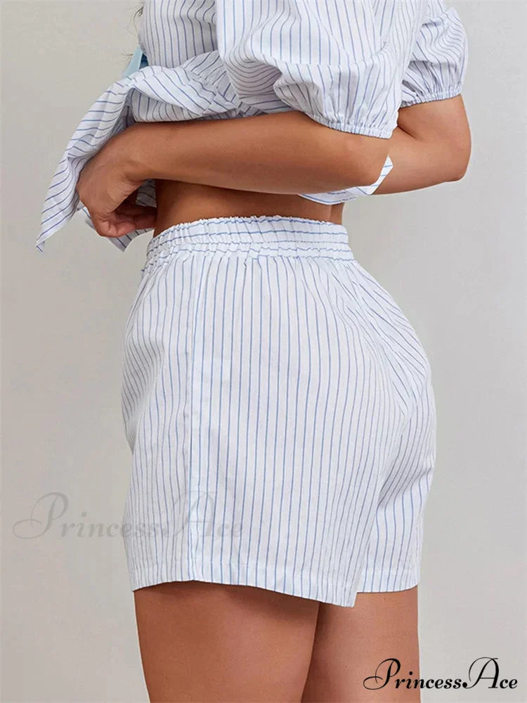 Patterned Baggy Stretchy Waist Short