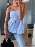 Patterned Bandeau Sleeveless Crop Top