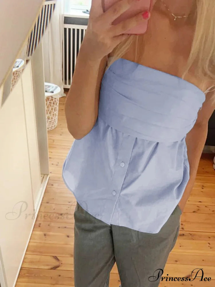 Patterned Bandeau Sleeveless Crop Top