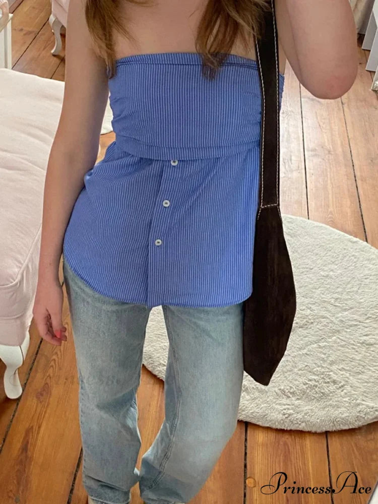 Patterned Bandeau Sleeveless Crop Top