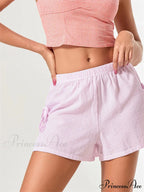 Patterned Bow Fastened Divided Short