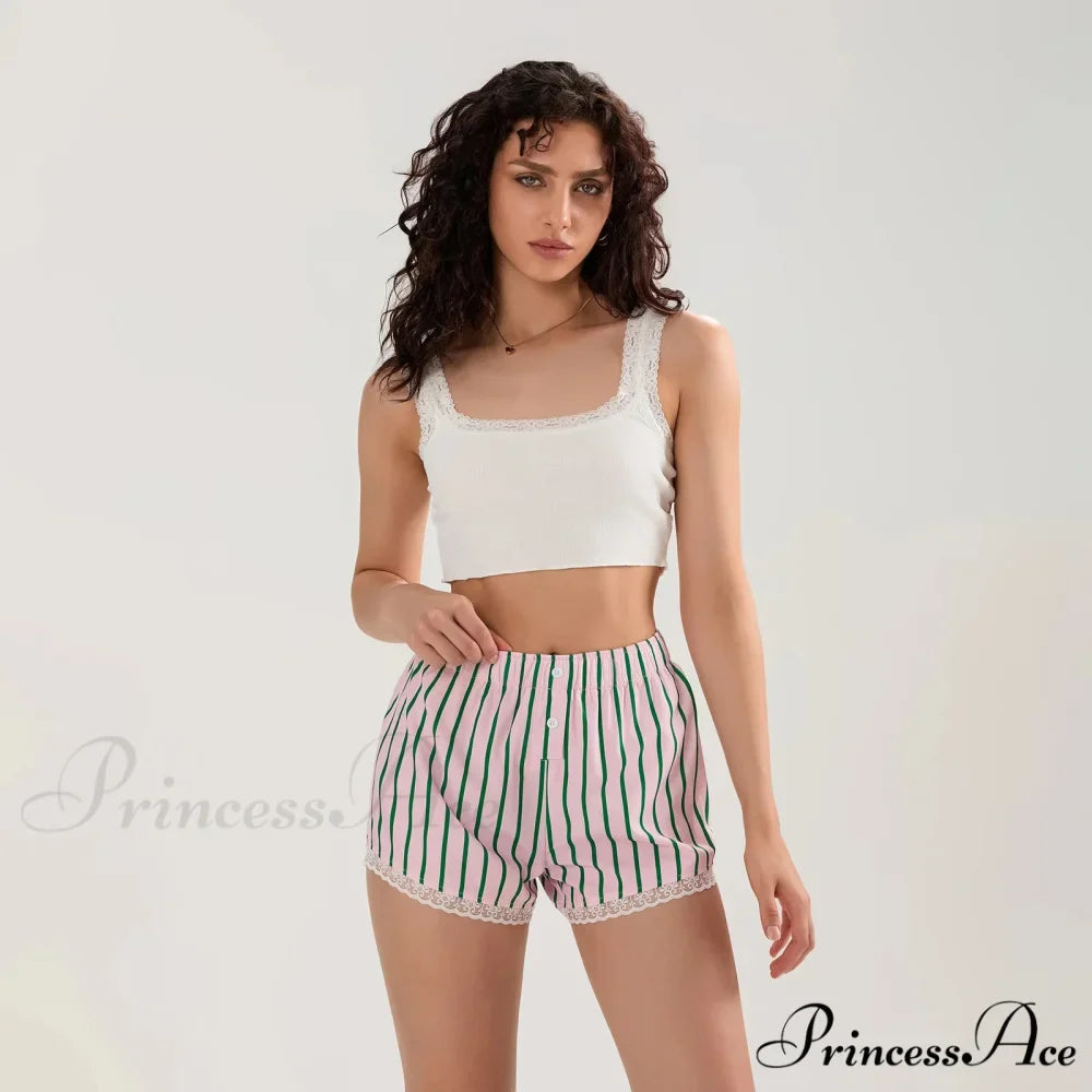 Patterned Button Lace Trim Brief