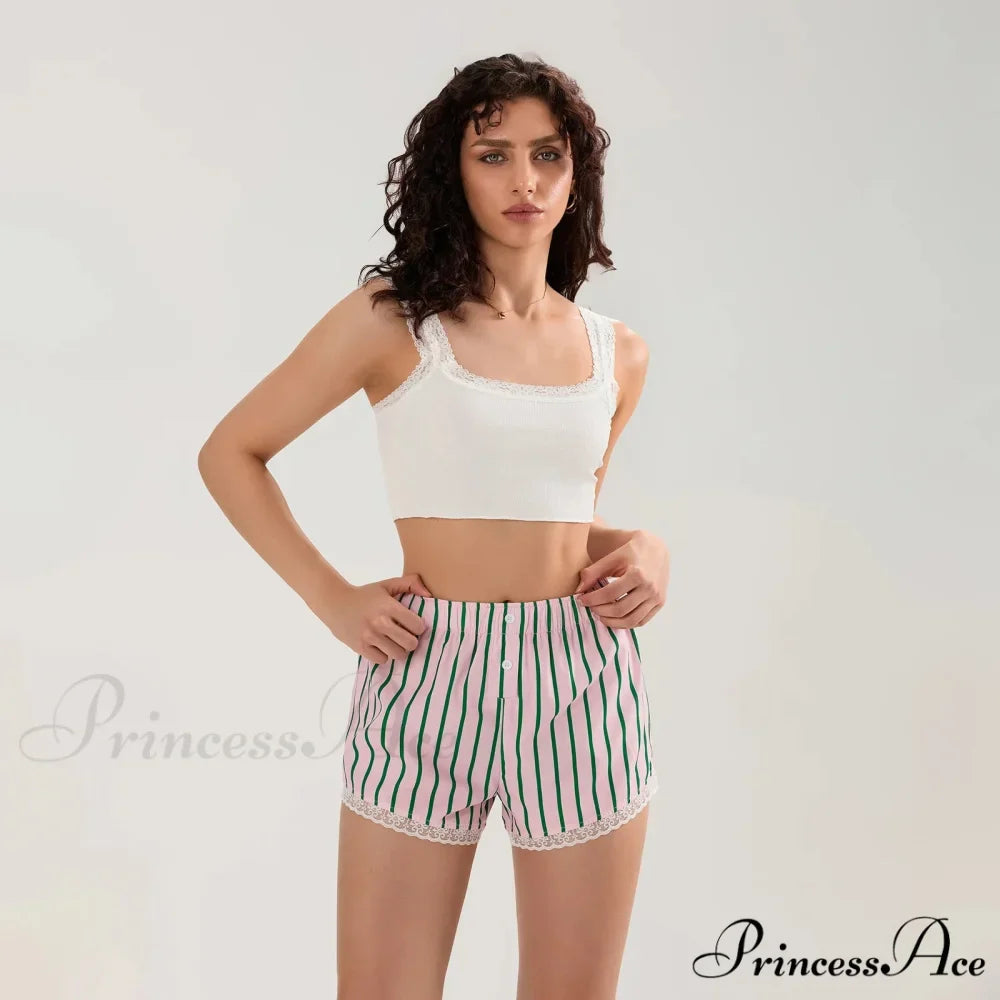 Patterned Button Lace Trim Brief