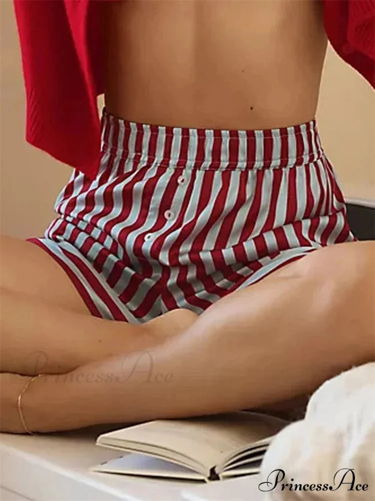 Patterned Button Straight Leg Short