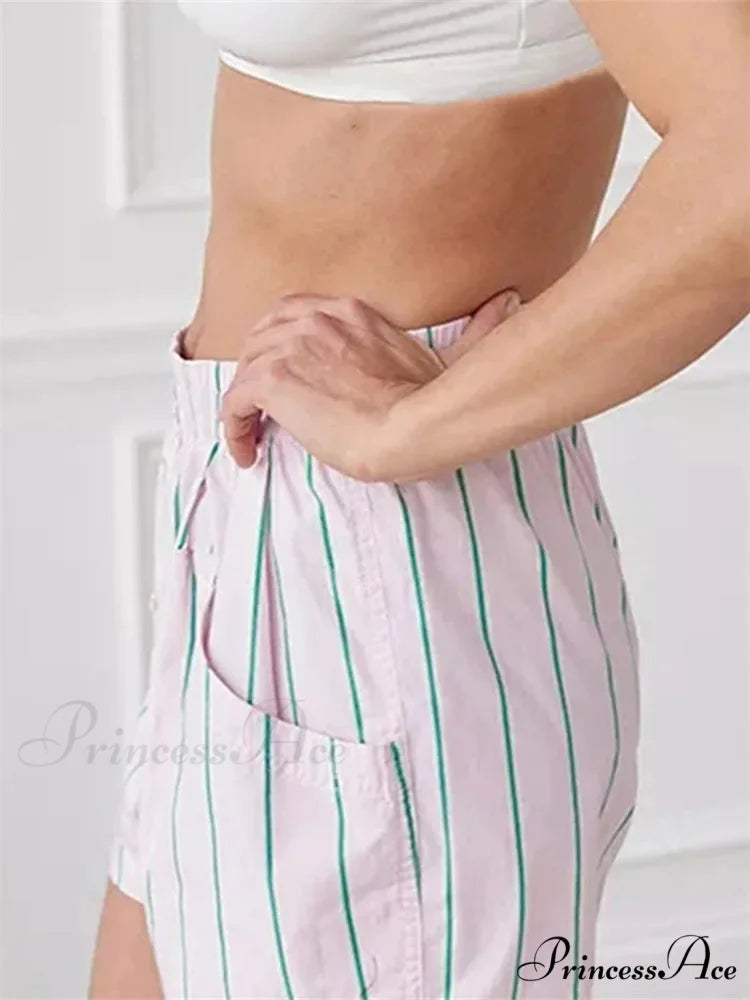 Patterned Button Tall Waist Short