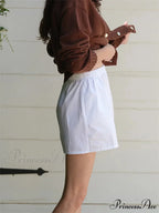 Patterned Button Tall Waist Short