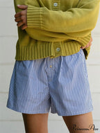 Patterned Button Tall Waist Short