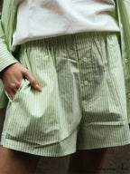 Patterned Button Tall Waist Short