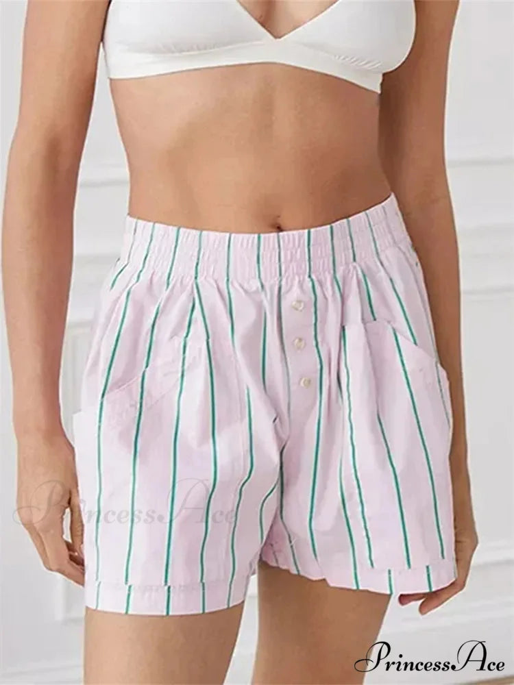 Patterned Button Tall Waist Short