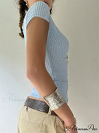 Patterned Button-Up Tailored Blouse