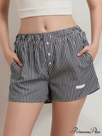 Patterned Button Wide Leg Relaxation Short