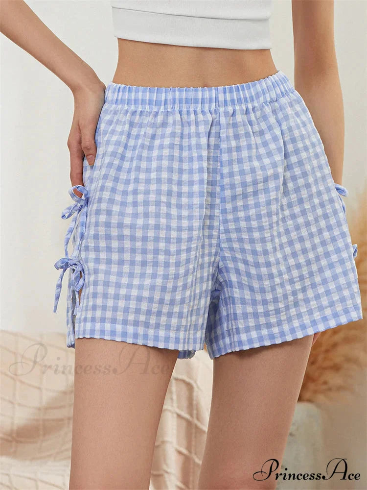 Patterned Carved Lace-Up Ribbon Short