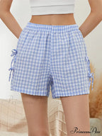 Patterned Carved Lace-Up Ribbon Short
