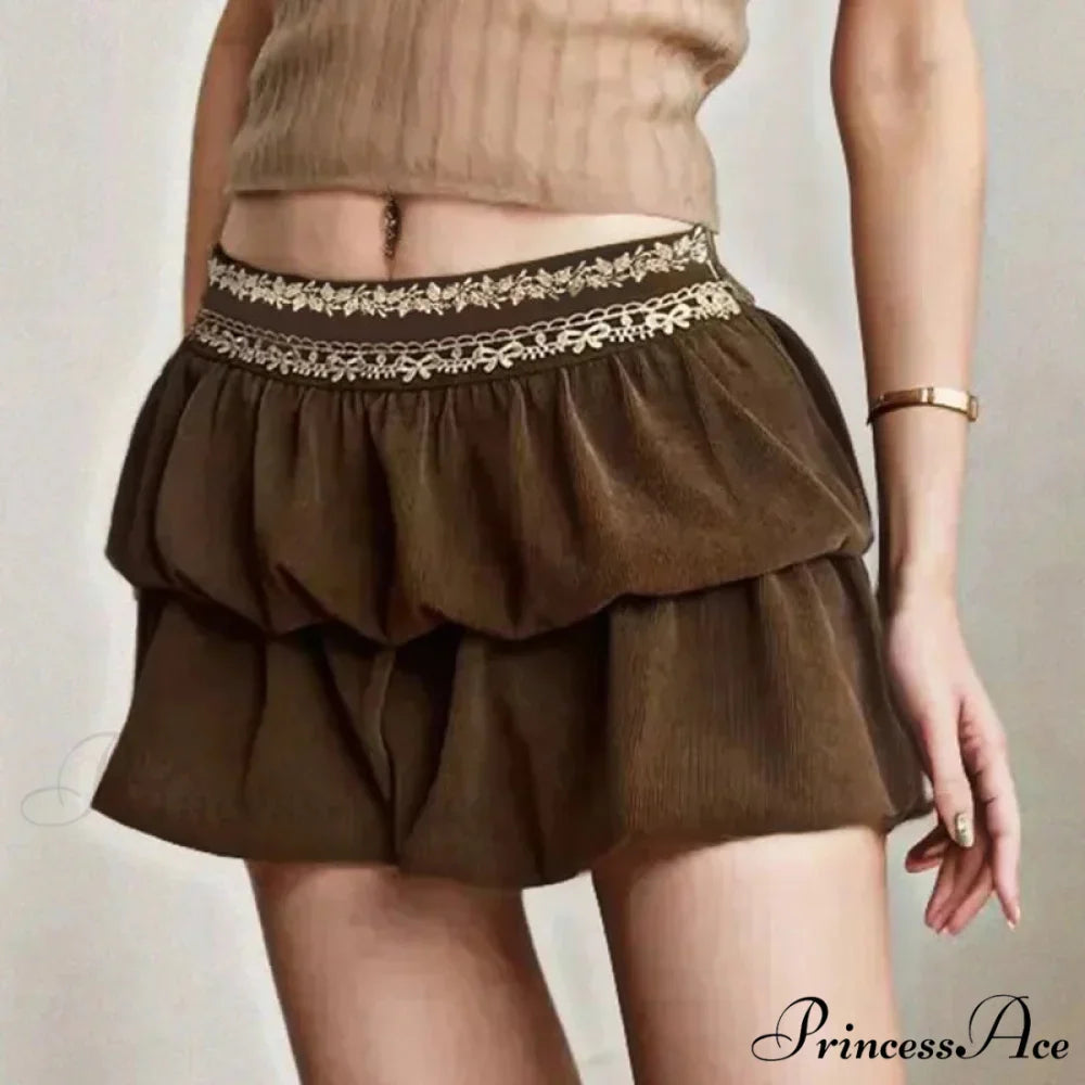 Patterned Corduroy Vintage Skirt