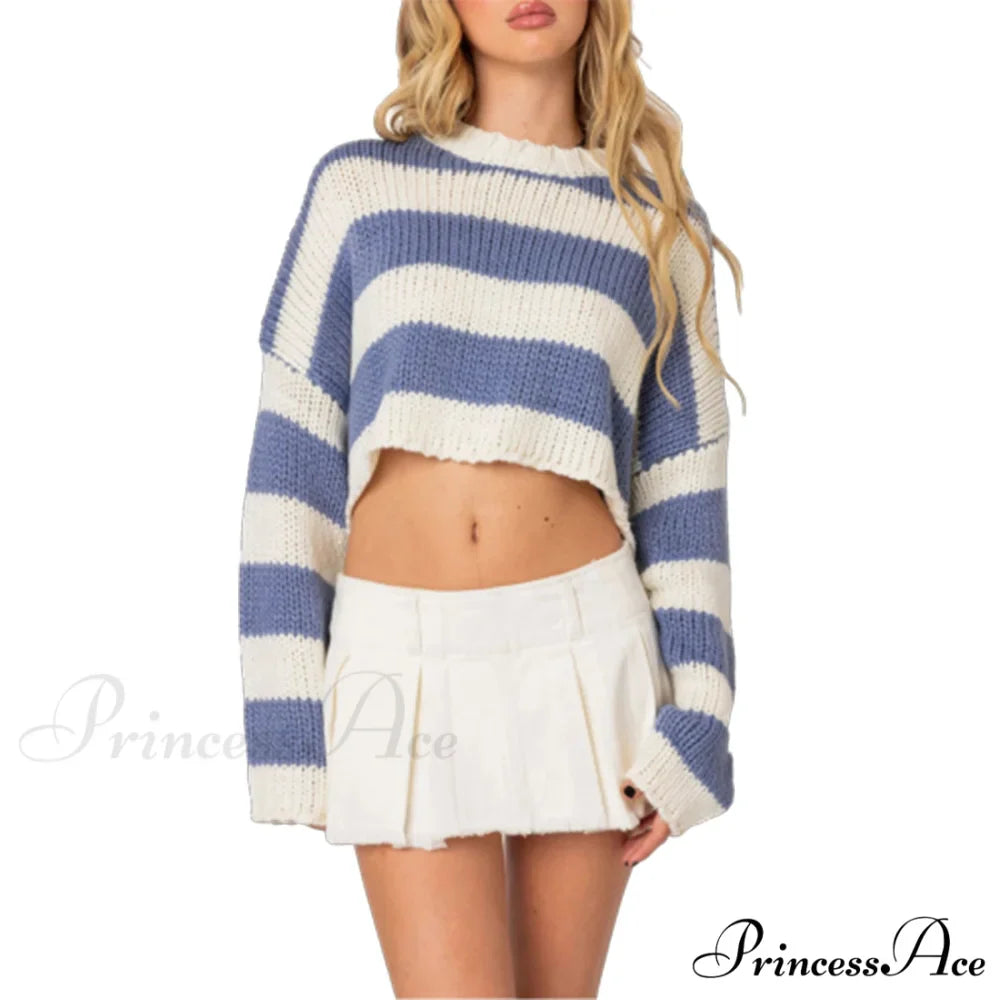 Patterned Crew Neck Baggy Jumper