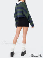 Patterned Crew Neck Baggy Jumper