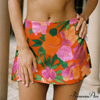 Patterned High Waist Skirt