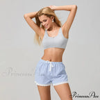 Patterned Lace Edging Wide Leg Short