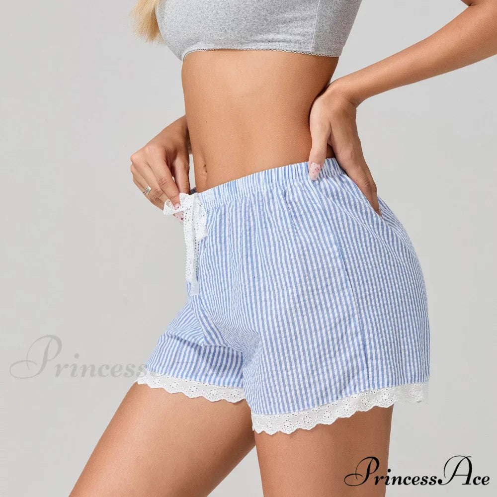 Patterned Lace Edging Wide Leg Short