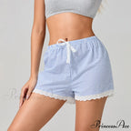 Patterned Lace Edging Wide Leg Short