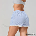 Patterned Lace Edging Wide Leg Short
