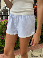 Patterned Lace Trim Informal Short