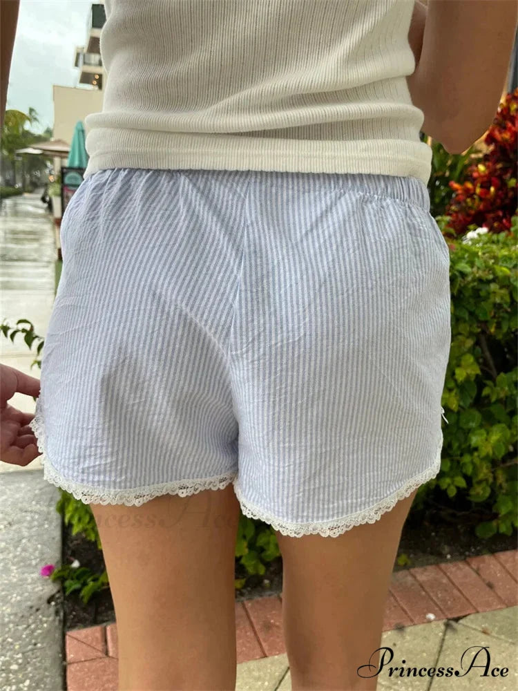 Patterned Lace Trim Informal Short