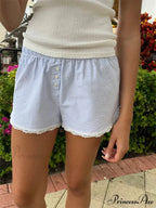 Patterned Lace Trim Informal Short