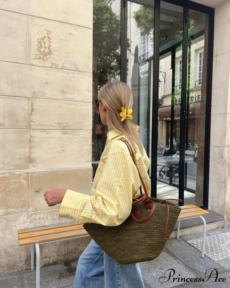Patterned Monochrome Work Blouse