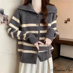 Patterned Polo Neck Slimming Cardigan