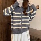 Patterned Polo Neck Slimming Cardigan