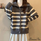 Patterned Polo Neck Slimming Cardigan