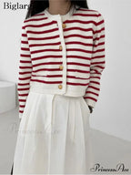 Patterned Print Cropped Baggy Knit Cardigan