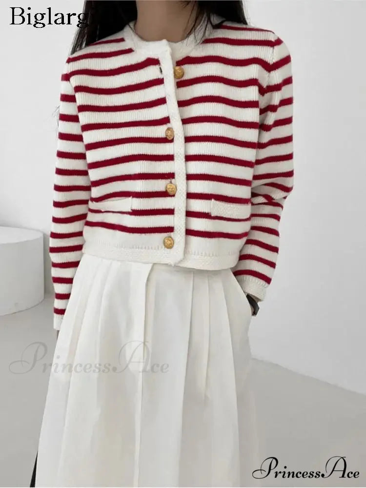 Patterned Print Cropped Baggy Knit Cardigan