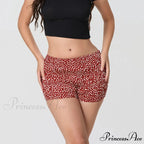 Patterned Printed Gathered Stretchy Waist Short