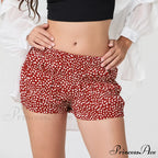 Patterned Printed Gathered Stretchy Waist Short
