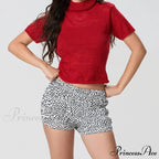 Patterned Printed Gathered Stretchy Waist Short