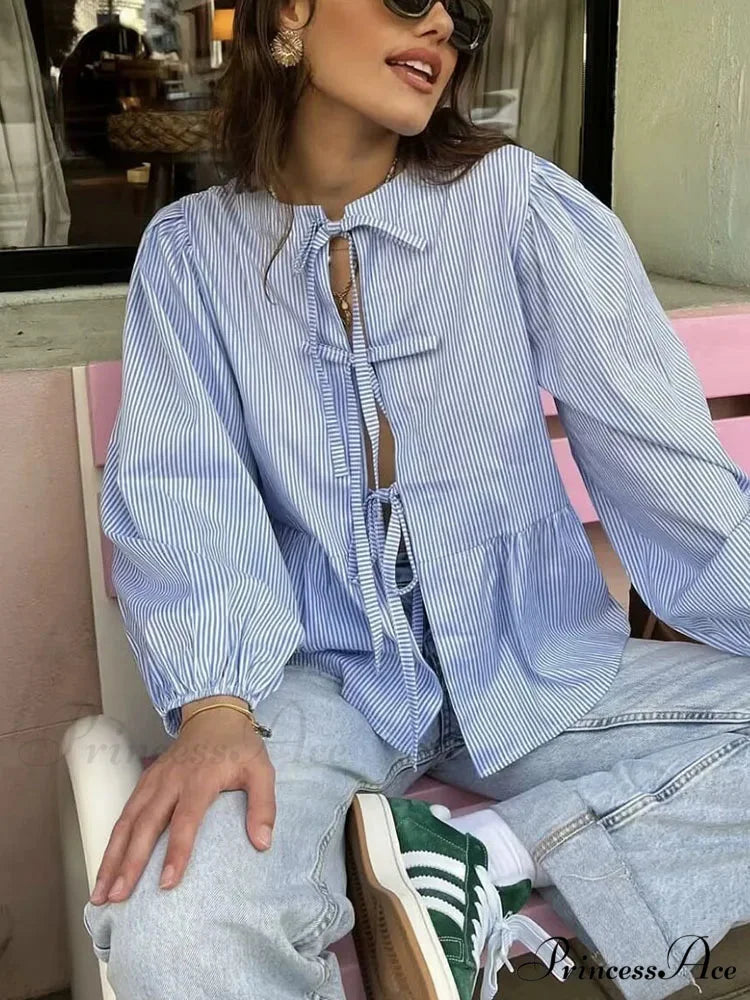 Patterned Puff Sleeve Festive Top