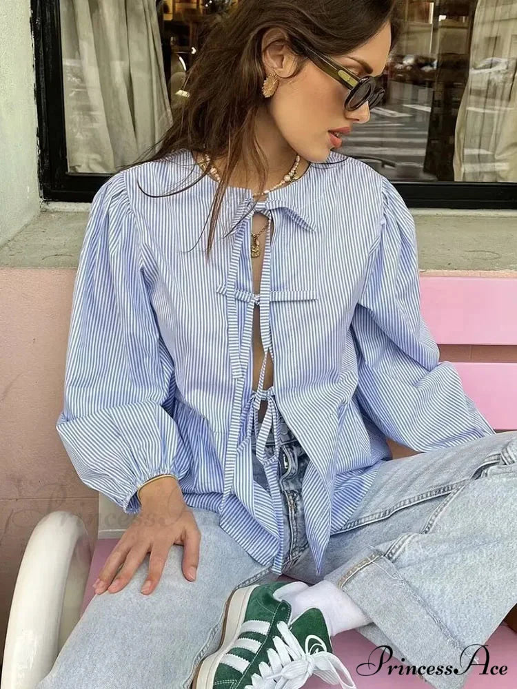 Patterned Puff Sleeve Festive Top