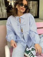 Patterned Puff Sleeve Festive Top