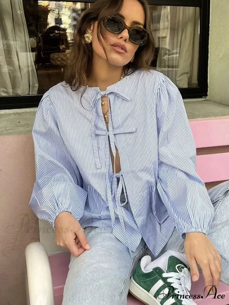 Patterned Puff Sleeve Festive Top