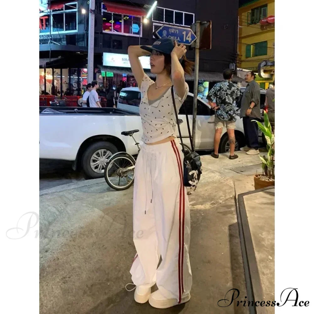 Patterned Retro Wide Leg Trousers