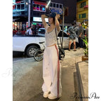 Patterned Retro Wide Leg Trousers