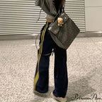 Patterned Retro Wide Leg Trousers